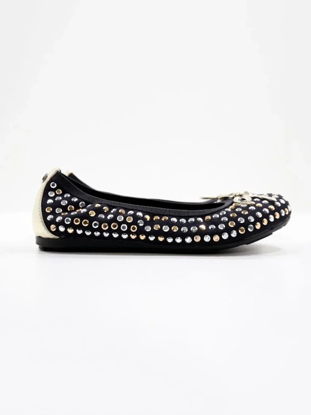 Stuart Weitzman Fannie Tara Black Silver & Gold Ballet Flats - Girls' 1